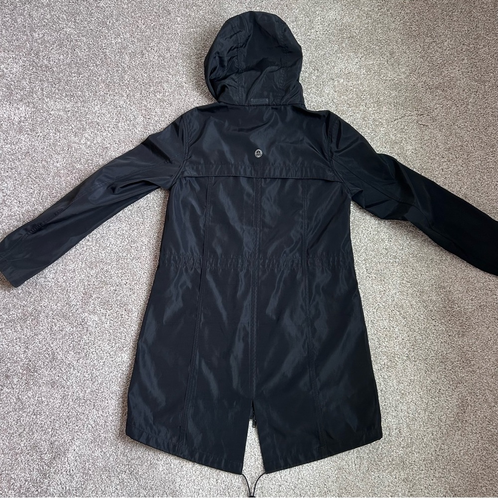 Mondetta Outdoor Project Women's XS Black Windbreaker Rain Jacket Hooded Long - Picture 9 of 11